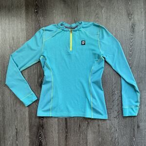 Orage Blue Yellow Quarter Zip Women's Small Ski Winter Athletic‎ Shirt